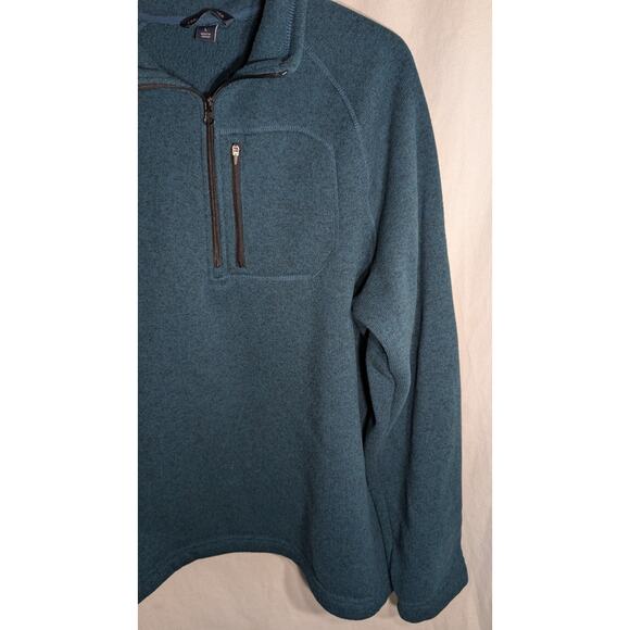 Urban Frontier Mens Quarter Zip Fleece Lined Pullover Sweater Sz L Pocket Zipper - Picture 2 of 6